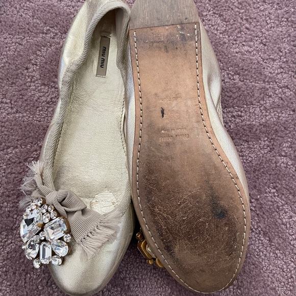 Miu Miu ballet slippers with Beautiful antique looking Chrystals - Picture 2 of 3